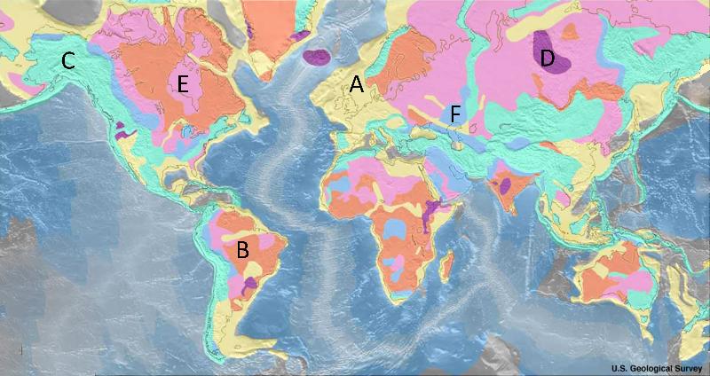 World Map--Geological Provinces